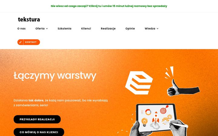 Ekraanipilt saidist agencjatekstura.pl