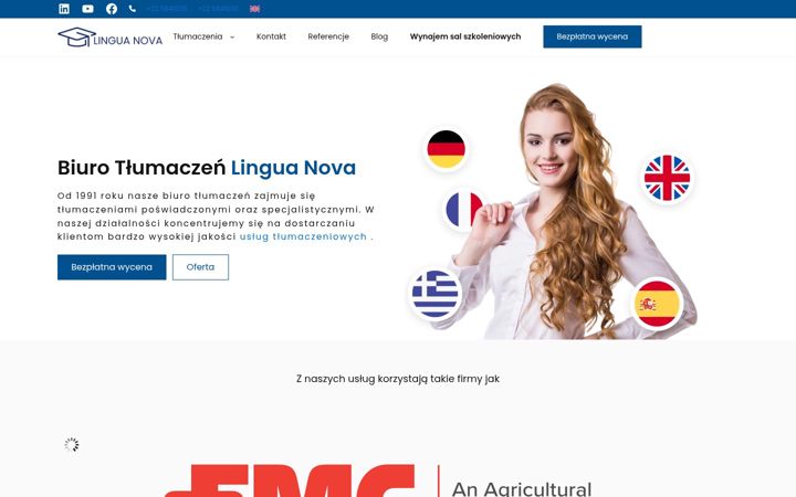 Captura de pantalla de agencjatlumaczen.com.pl