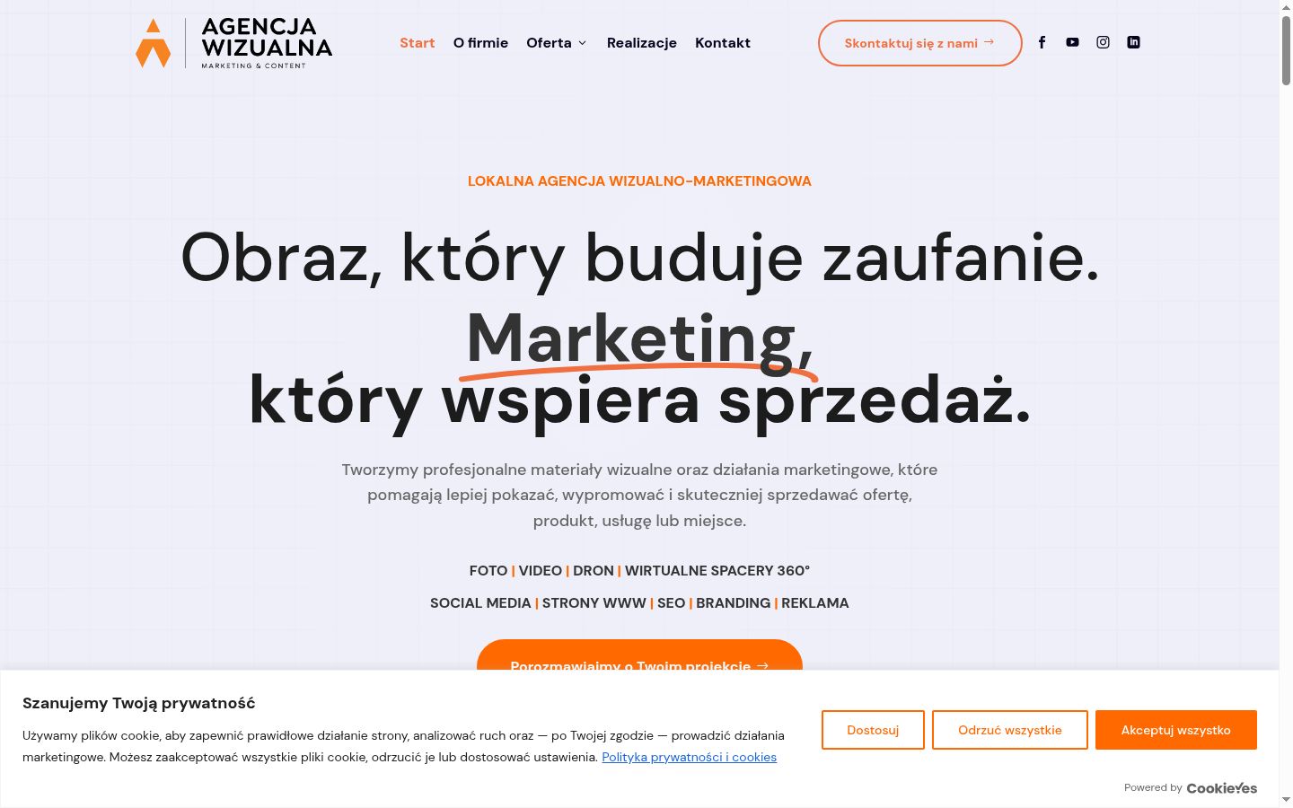 Screenshot of the consent banner shown before any interaction