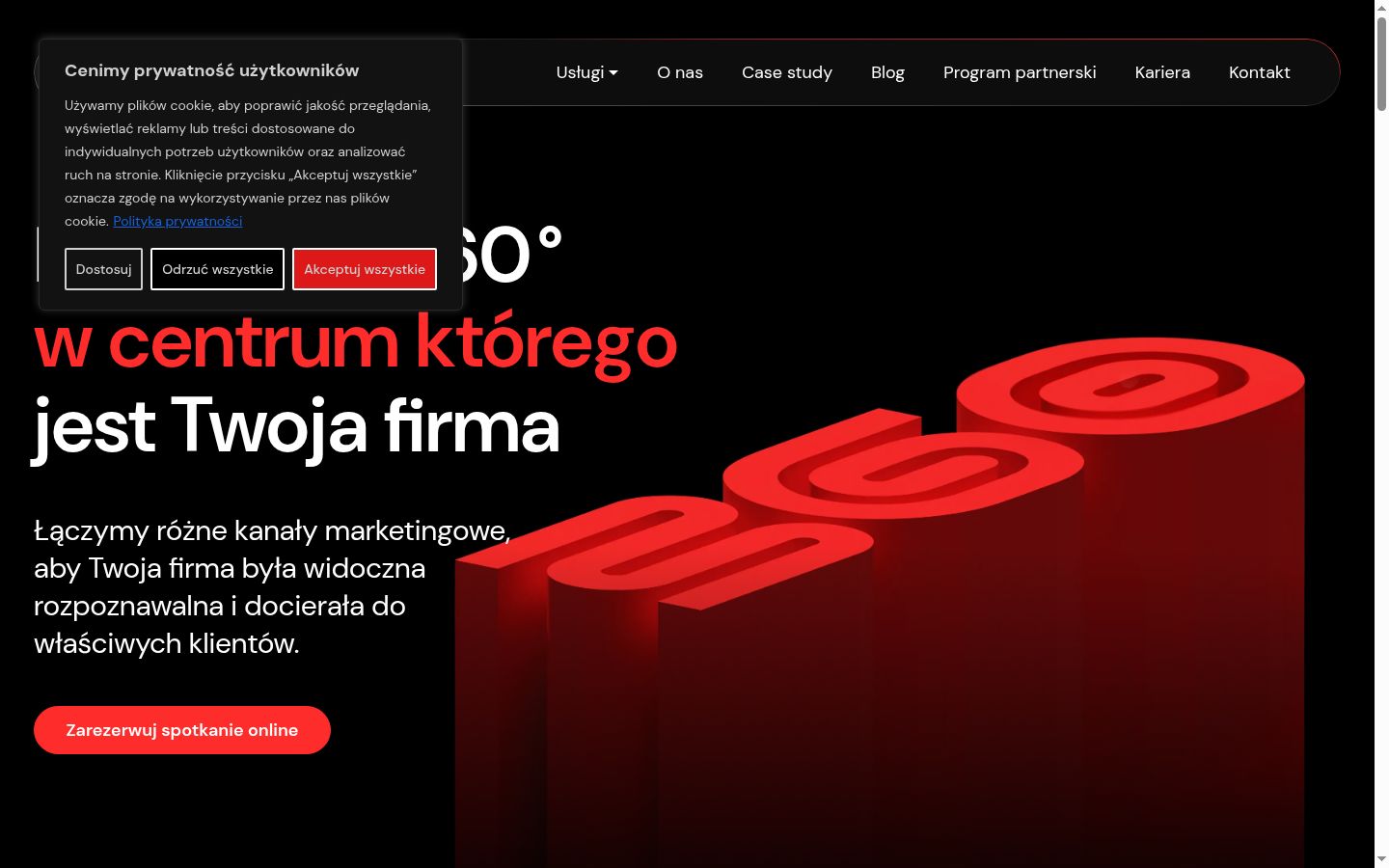 Screenshot of the consent banner shown before any interaction