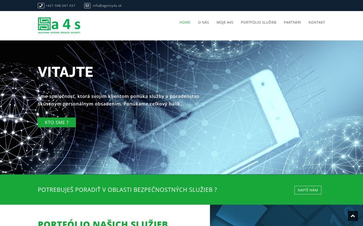 Snímek obrazovky agency4s.sk