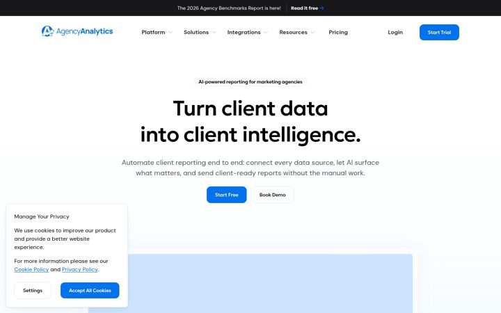 Screenshot of agencyanalytics.com