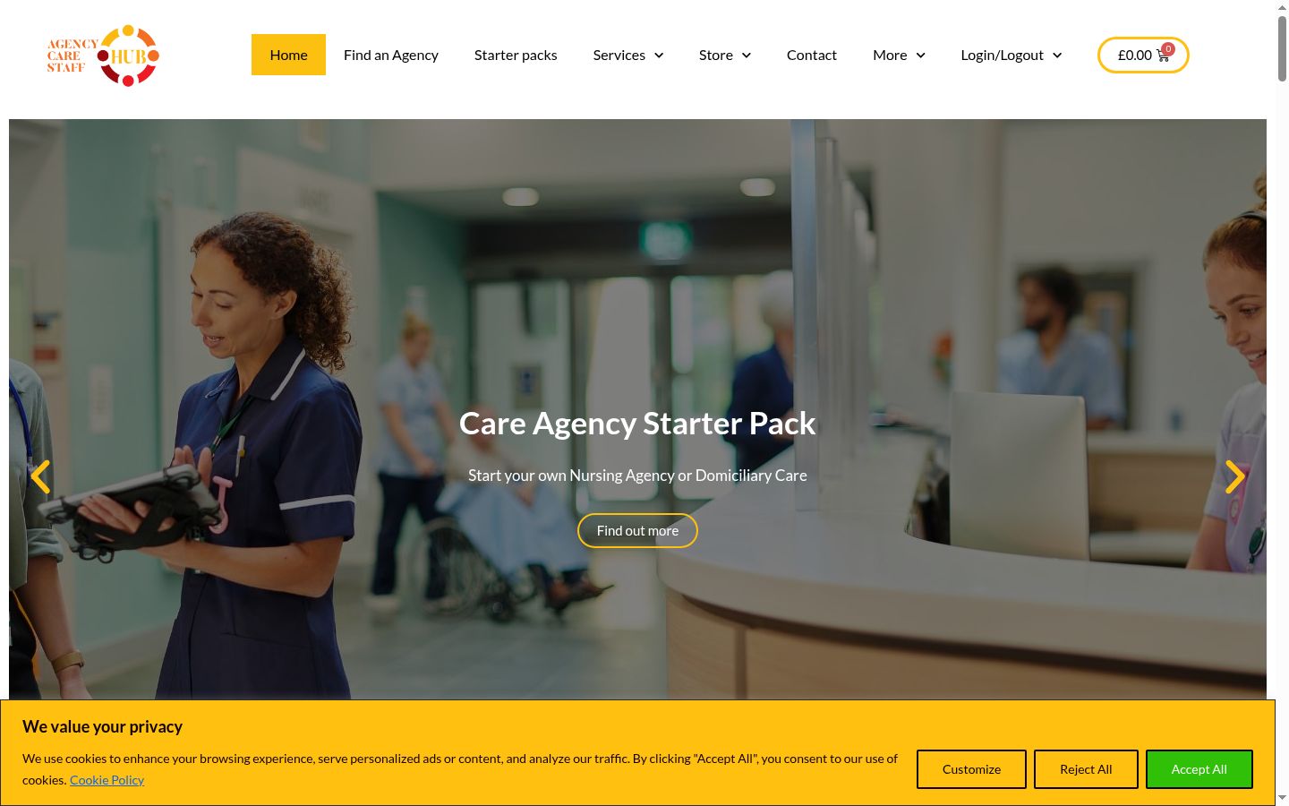 Screenshot of the consent banner shown before any interaction