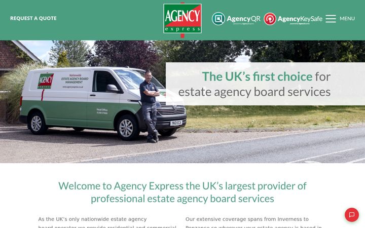 Screenshot von agencyexpress.co.uk