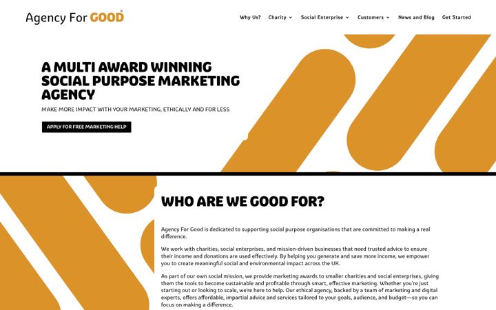 Screenshot von agencyforgood.co.uk