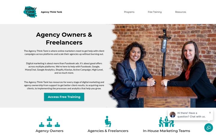 Screenshot of agencythinktank.com