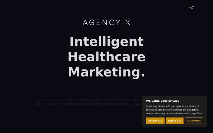 Screenshot ta' agencyx.ie