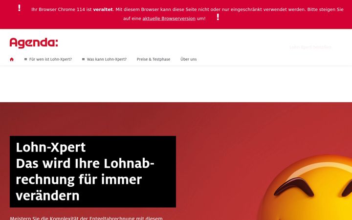 Screenshot of agenda-lohnxpert.de