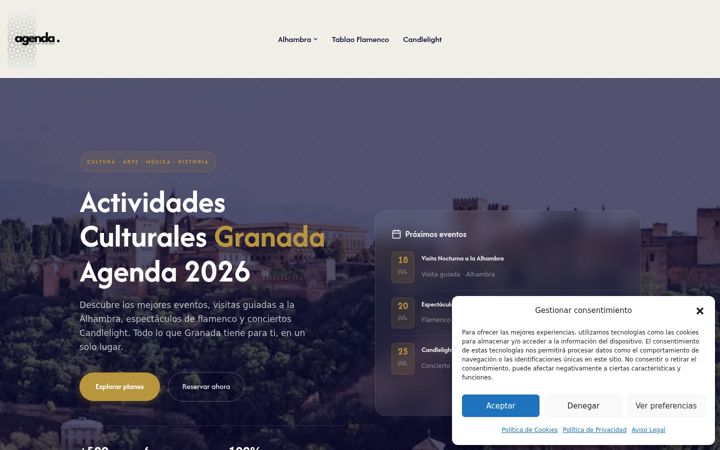 Screenshot von agendaculturalgranada.com