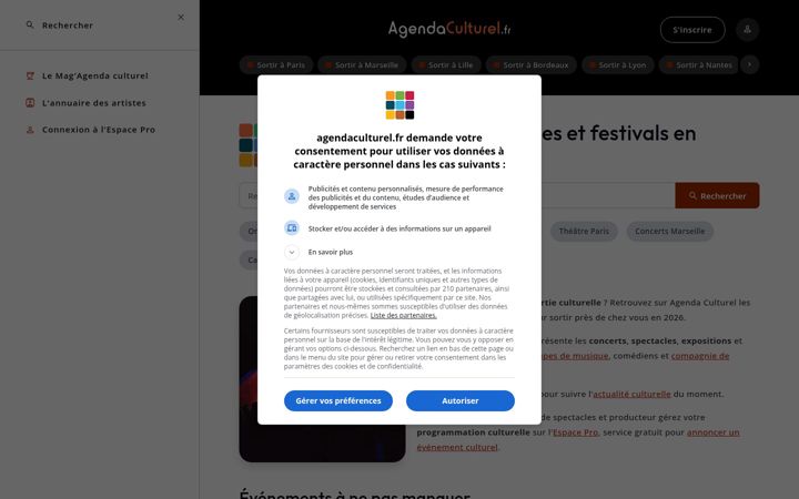 Screenshot of agendaculturel.fr