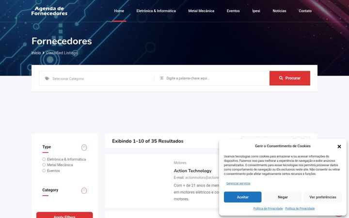 Screenshot of agendadefornecedores.com.br