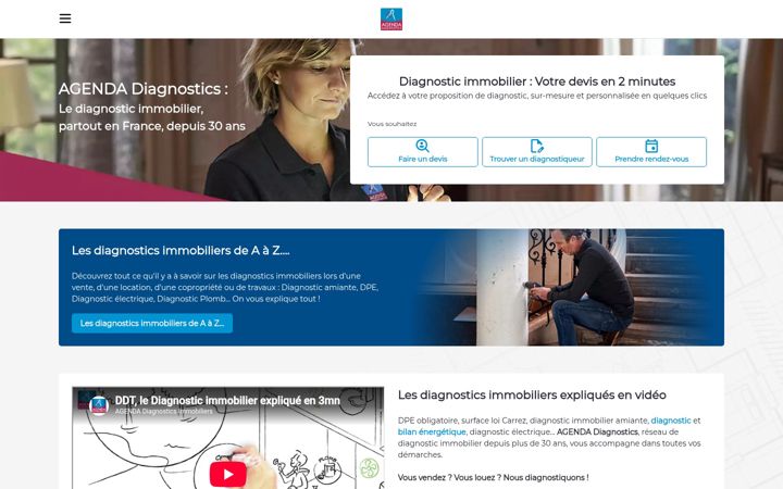 Screenshot of agendadiagnostics.fr