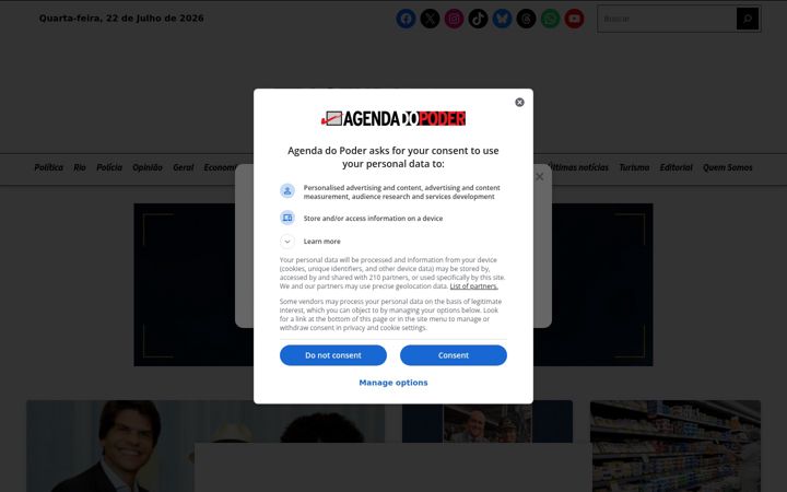Screenshot of agendadopoder.com.br
