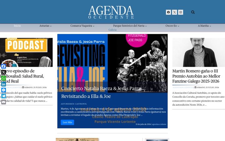 Screenshot ta' agendaoccidente.es