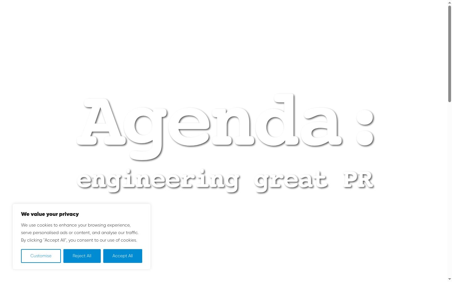 Screenshot del banner di consenso mostrato prima di qualsiasi interazione