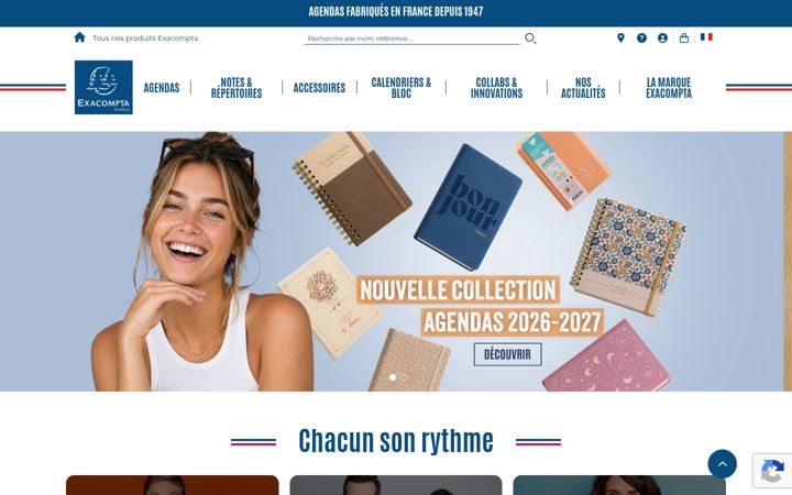 Ekrano kopija agendas-exacompta.com