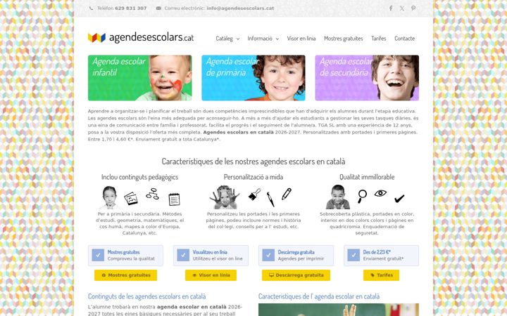 Screenshot of agendesescolars.cat