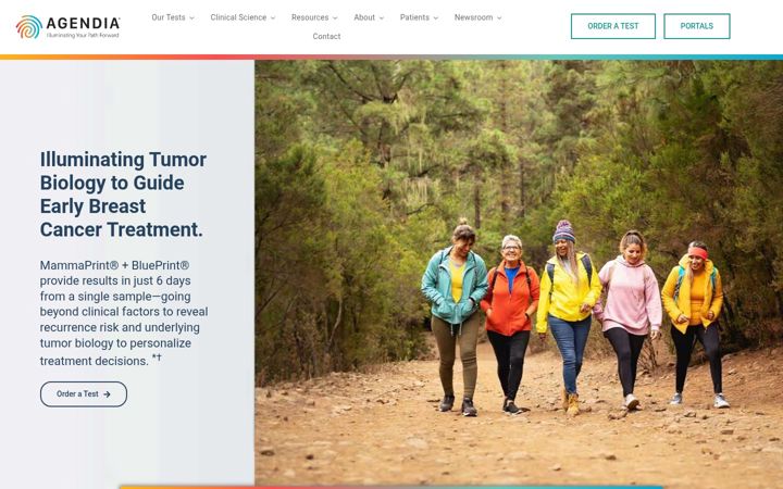 Screenshot of agendia.com
