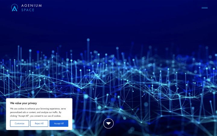 Screenshot ta' agenium-space.com