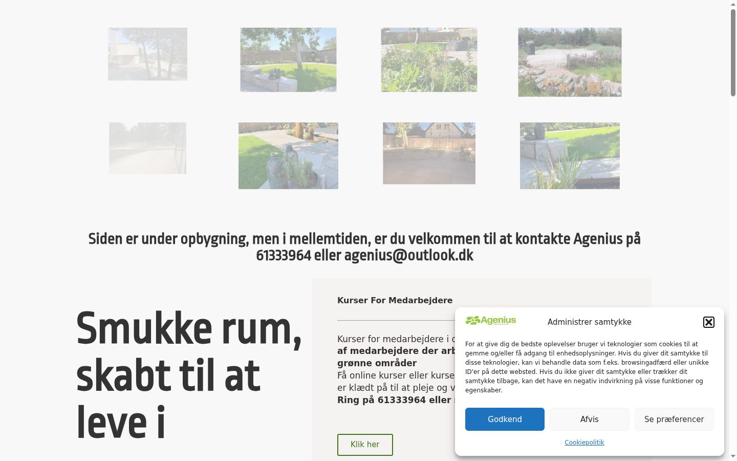 Skjermbilde av samtykkebanneret slik det vises før noen interaksjon