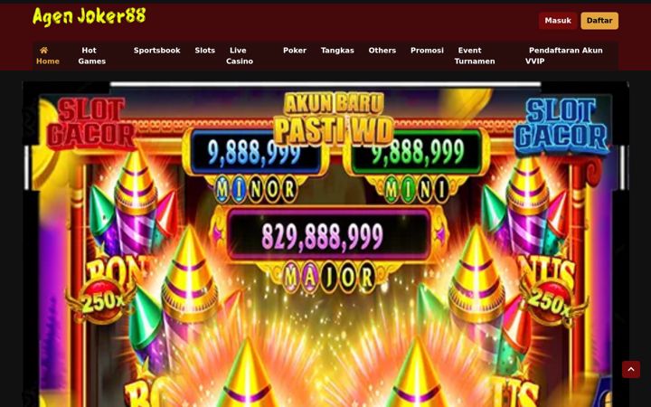 Screenshot of agenjoker88.net