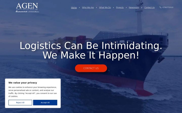 Ekrano kopija agenlogistics.com