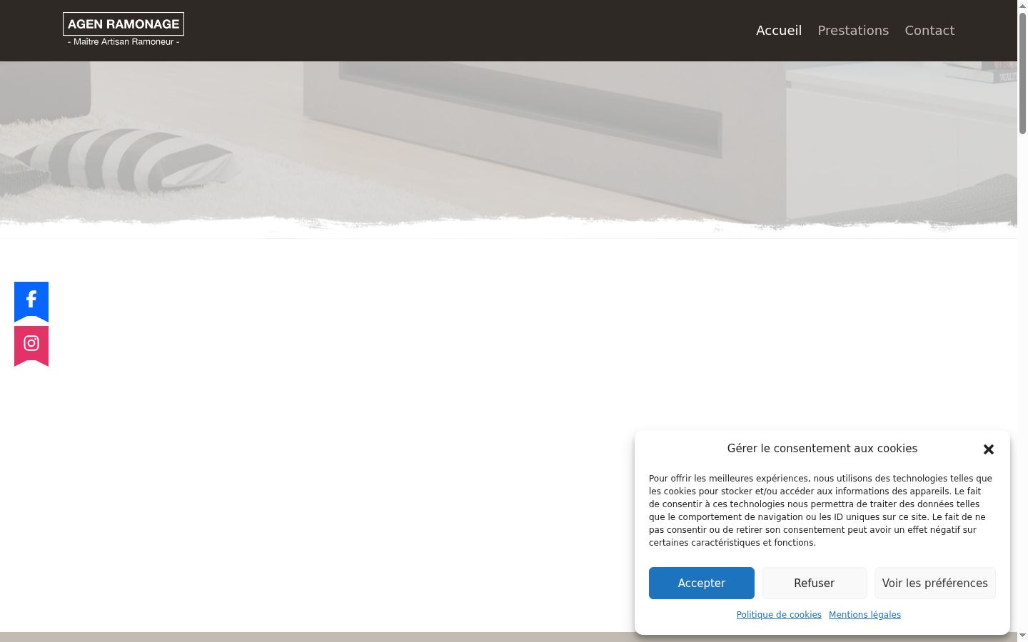 Screenshot del banner di consenso mostrato prima di qualsiasi interazione