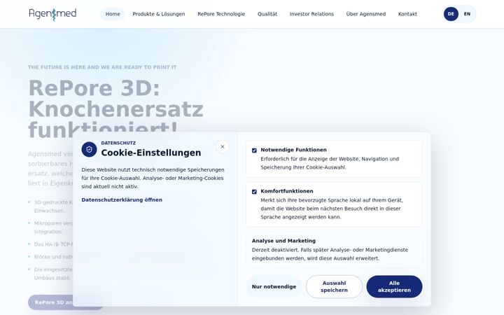 Skjámynd af agensmed.com
