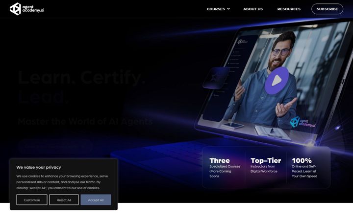 Captura de pantalla de agentacademy.ai