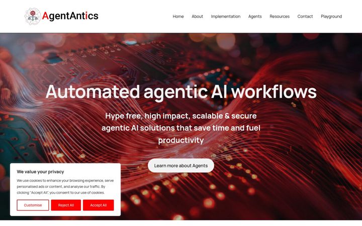 Captura de pantalla de agentantics.com