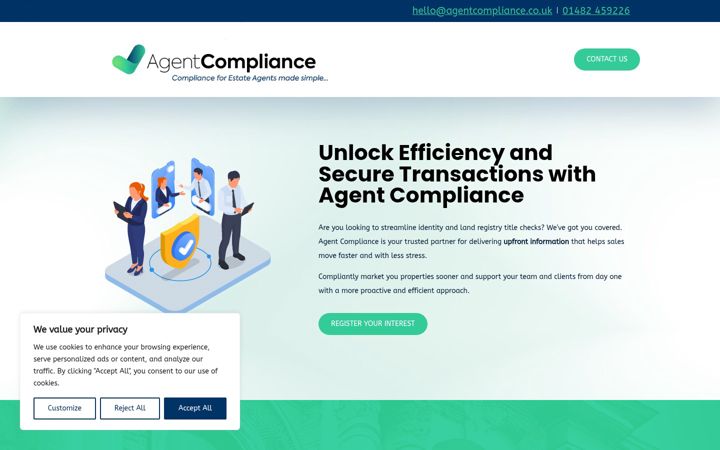 Captura de pantalla de agentcompliance.co.uk