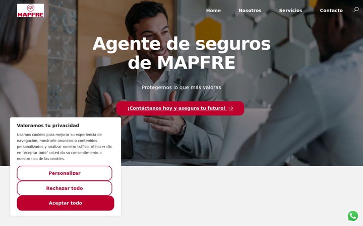 Posnetek zaslona agentedesegurosmapfre.com