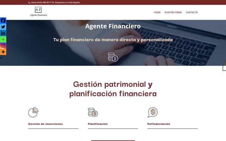 Snímek obrazovky agentefinanciero.com