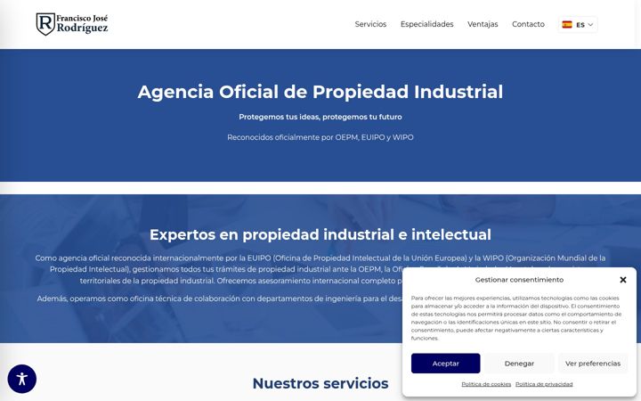 Snímek obrazovky agentepatente.com