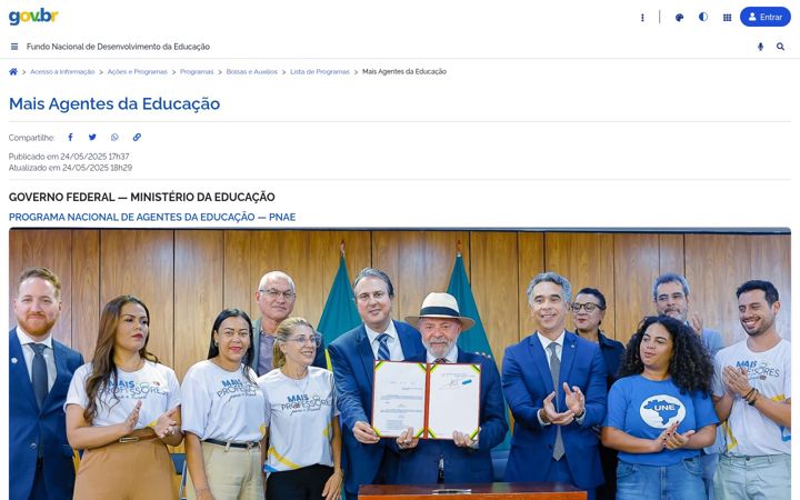 Snímek obrazovky agentesdaeducacao.org