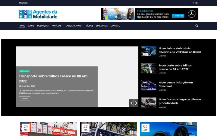 Snímek obrazovky agentesdamobilidade.com.br