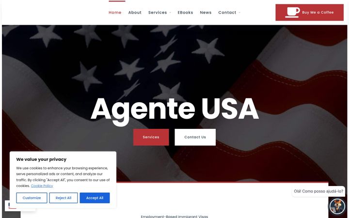 Екранна снимка на agenteusa.com
