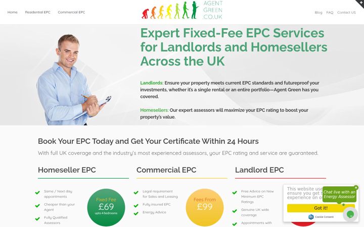 Screenshot of agentgreen.co.uk