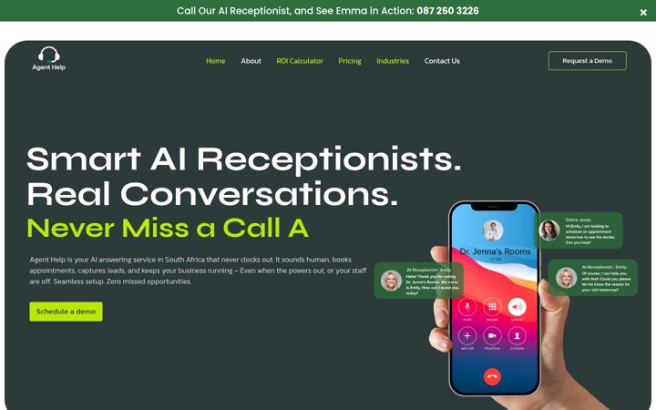 Captura de ecrã de agenthelp.co.za