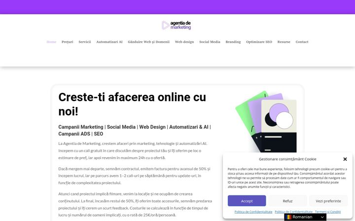 Screenshot ta' agentiademarketing.ro