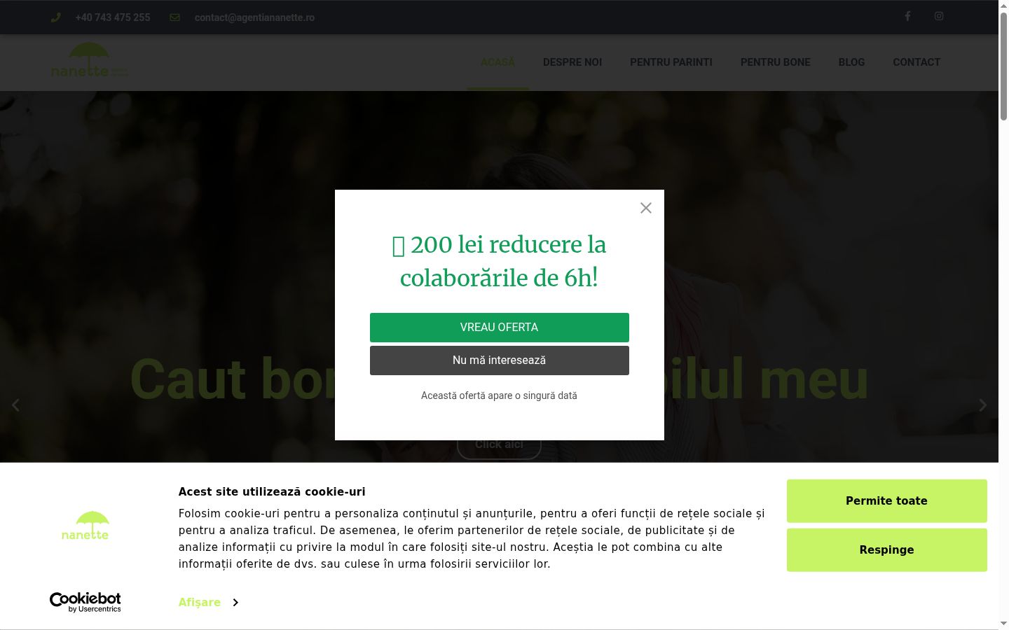 Screenshot tal-banner tal-kunsens muri qabel kwalunkwe interazzjoni