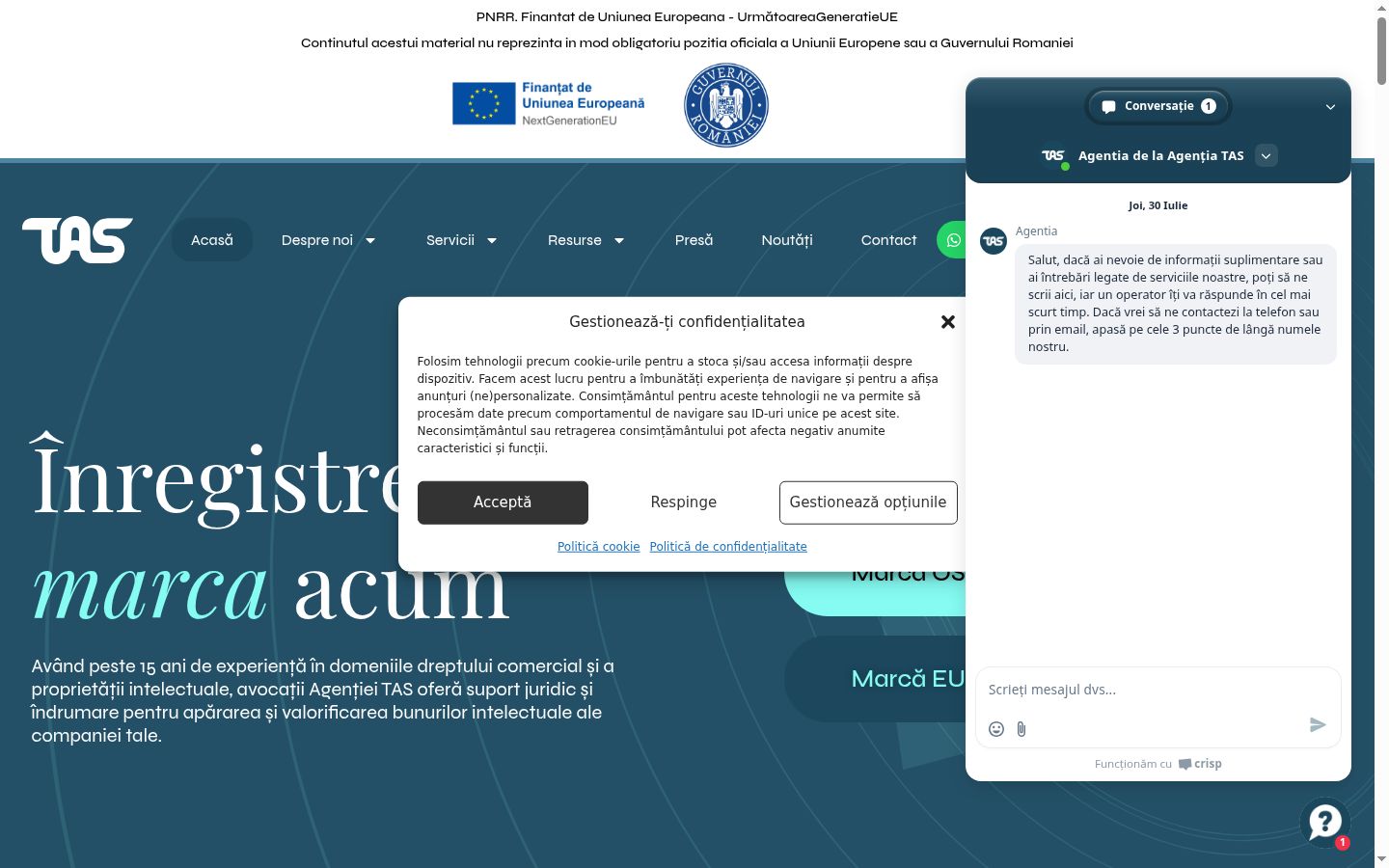 Screenshot tal-banner tal-kunsens muri qabel kwalunkwe interazzjoni