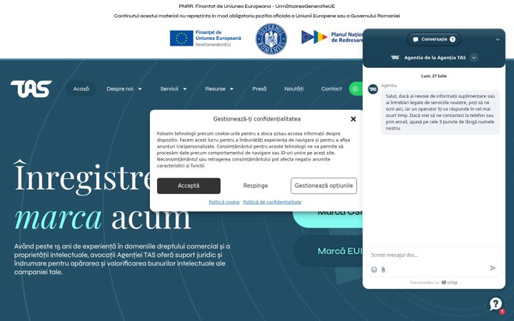 Screenshot ta' agentiatas.ro