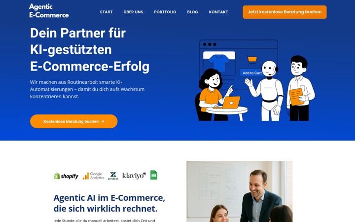 Екранна снимка на agentic-ecommerce.de