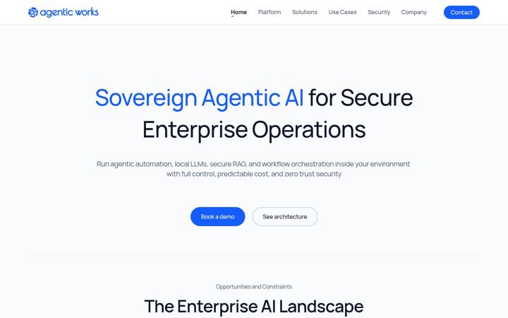 Screenshot of agentic-works.com
