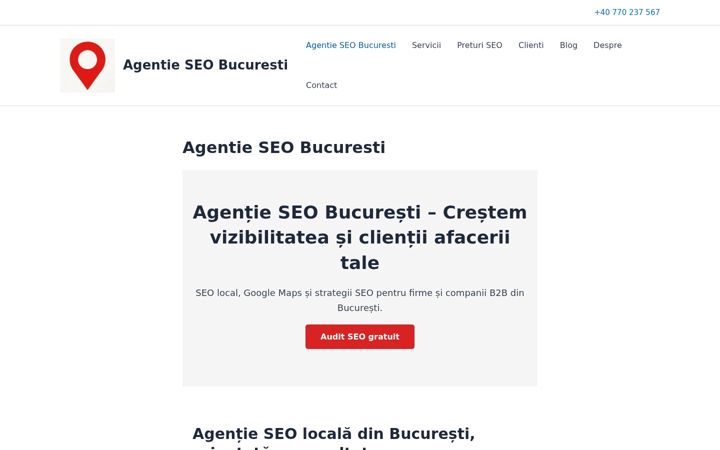 Screenshot ta' agentie-seo-bucuresti.com