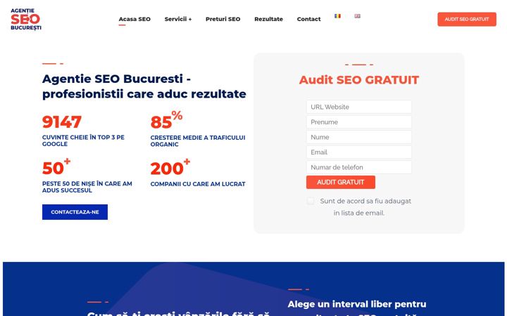 Screenshot of agentieseobucuresti.ro