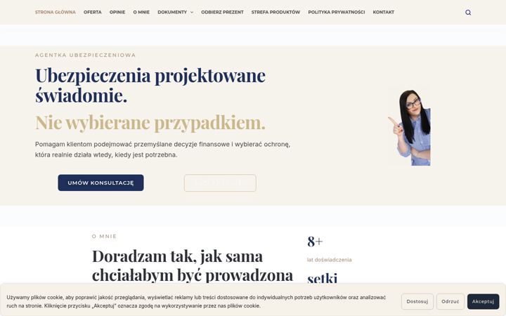 Skærmbillede af agentkaubezpieczeniowa.pl