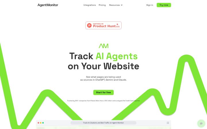 Screenshot of agentmonitor.io
