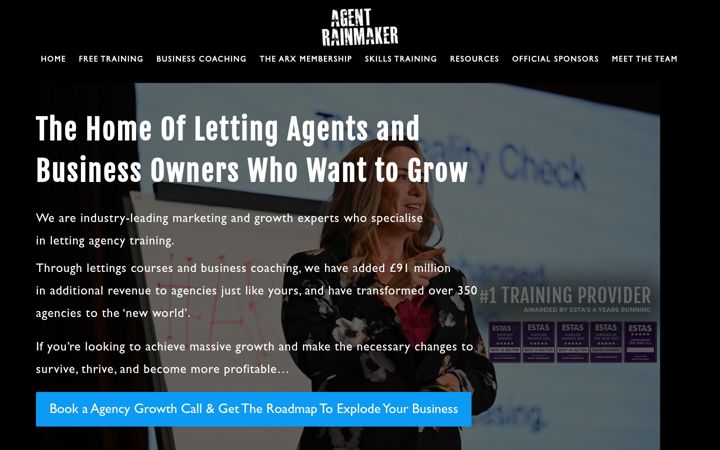 Captura de ecrã de agentrainmaker.co.uk